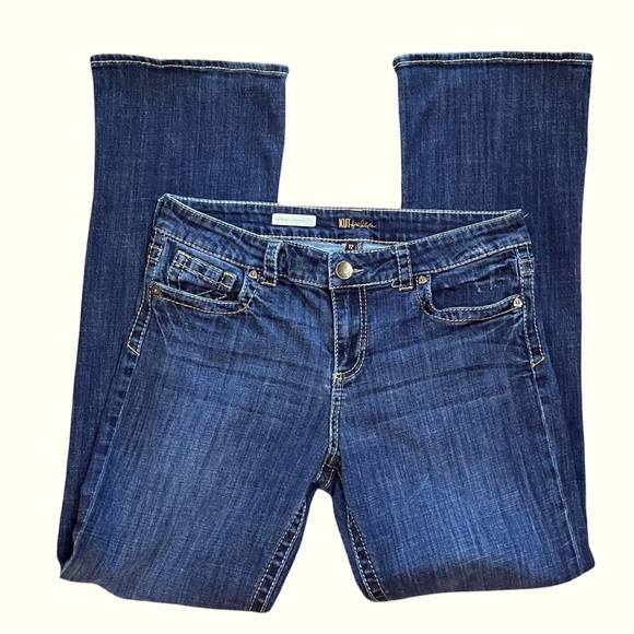Kut From The Cloth Natalie High Rise Bootcut Flare Embroidered Pockets Size 12 - Picture 6 of 13